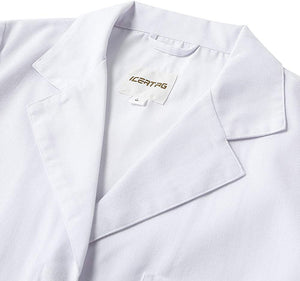 Icertag Camice Bianco da Laboratorio Donna, Medico Cappotto, Camice per Le Donne, Camice Bianco per Le Signore, Adatto per Studente Laboratorio Infermiera Cosplay Abito di Cotone