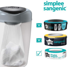 Carica l'immagine nel visualizzatore di Gallery, Tommee Tippee Simplee Sangenic Ricarica x 6, solo per contenitori Simplee Sangenic, fino a 180 pannolini 6 Unità Bianca