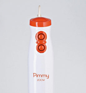 Ariete 881 Pimmy 200 W, Frullatore a Immersione, 200 W, 2 Velocità, Lama in Acciaio inox, Gancio in Gomma in Dotazione, Bianco/Arancione