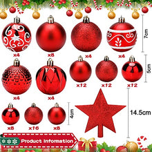 Carica l'immagine nel visualizzatore di Gallery, Amzeeniu Palline di Natale Set di 101Palle Albero di Natale Palline decorative Plastica Ornamenti Decorazione Regali Dell'albero Natale Infrangibili per Nozze Feste Decorazioni Albero di Natale rosso