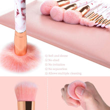Carica l&#39;immagine nel visualizzatore di Gallery, Pennelli Make Up Start Makers Professional 12Pcs Set di pennelli per trucco in marmo rosa con correttore di fondotinta Blush ombretto Pennelli per trucco Beauty Blender e borsa per il trucco