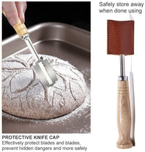 Carica l'immagine nel visualizzatore di Gallery, Toulifly Bread Lame,Taglierina per Pane,Coltello da Panettiere,Coltello per Impasto,Coltello per Pane con 5 Lame Sostituibili,Coltello Curvo per Arco in Acciaio Inossidabile