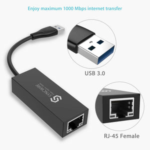 Syncwire Adattatore USB Rete, Alta velocità 3.0, Nero