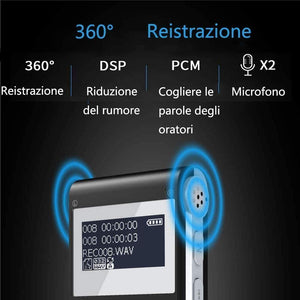 BIGFOX Registratore Vocale Digitale 8GB di Memoria USB Registratore Vocale Portatile