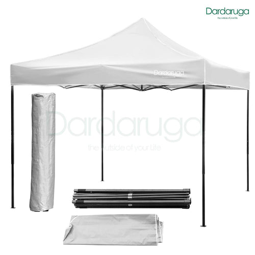 DARDARUGA Gazebo Bianco RICHIUDIBILE 3X3 M Pieghevole A Fisarmonica
