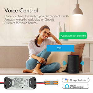 eMylo Smart WiFi Interruttore luce relè 2 pacchi, Grigio - Ilgrandebazar