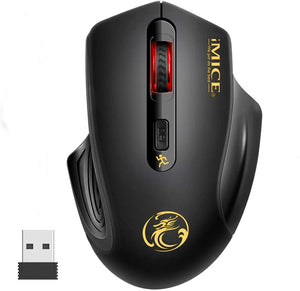 Rii Mouse Wireless 2.4G RGB Con 7 Colori, Ricaricabile, 5 Pulsanti E Ricevitore USB Nano, Per PC/Mac/Linux