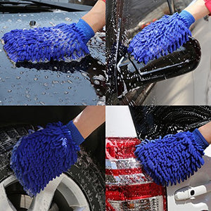 YuCool 4 pezzi in microfibra auto pulizia guanti da bagno con 2 asciugamani,... - Ilgrandebazar