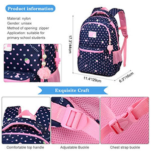 Vbiger Zaino Scuola Bambina Elementare Blu Reale