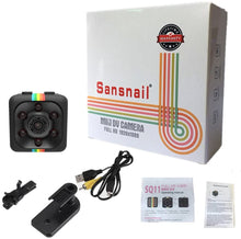 Carica l'immagine nel visualizzatore di Gallery, Mini telecamera SQ11 HD, Sansnail con visione notturna e risoluzione 1080p (colore nero)