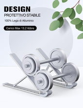 Carica l&#39;immagine nel visualizzatore di Gallery, Babacom Supporto PC Portatile, 9-Levels Regolabile Raffreddamento Supporto Laptop, Alluminio Ventilato Porta PC, Leggero Notebook Riser Compatibile con MacBook PRO Air, Altri 10-15,6” Laptop