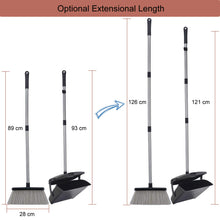 Carica l&#39;immagine nel visualizzatore di Gallery, FITODO Scopa e Paletta con Coperchio-121 cm Altezza Complessiva Pali in Nero - Ilgrandebazar
