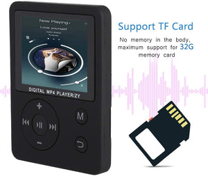 Lettore Musicale MP3 MP4, Lettore HiFi con Schermo a Colori Portatile Leggero e Sottile Lettore Musicale MP3 MP4 Pulsante Rotondo USB2.0(黑色)