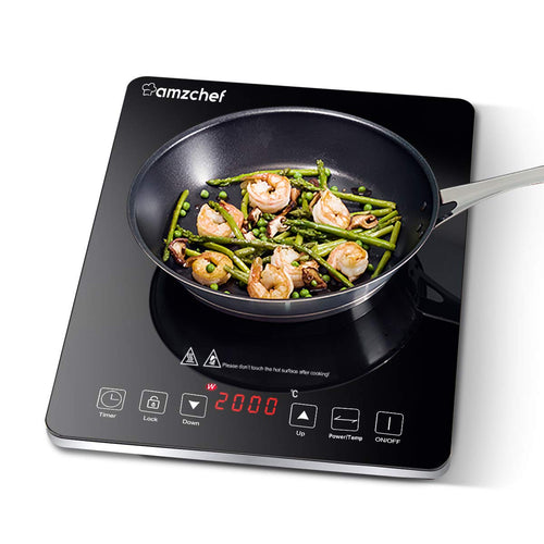 Piastra ad induzione,Amzchef piano Cottura a induzione 2000W, argento - Ilgrandebazar