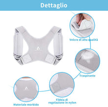 Carica l&#39;immagine nel visualizzatore di Gallery, Correttore di Postura ANOOPSYCHE Supporto Postura Schiena Traspirante Regolabile, Fascia Posturale Spalle e Schiena per Donna e Uomo e Adolescenti, Posturale Correzione per Alleviare il Dolore