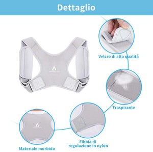 Correttore di Postura ANOOPSYCHE Supporto Postura Schiena Traspirante Regolabile, Fascia Posturale Spalle e Schiena per Donna e Uomo e Adolescenti, Posturale Correzione per Alleviare il Dolore
