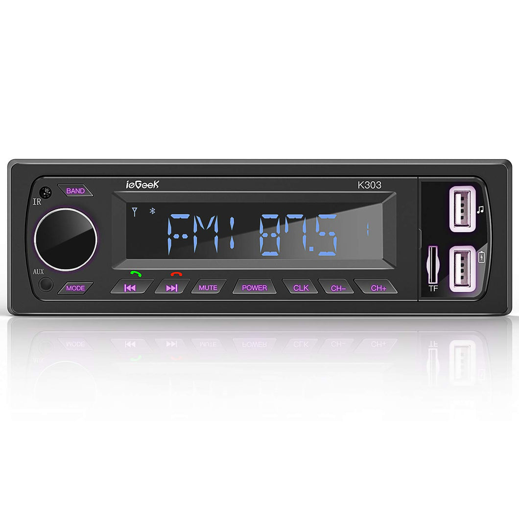 ieGeek Autoradio Bluetooth Vivavoce 60Wx4 Radio RDS Stereo autoradio, nero - Ilgrandebazar