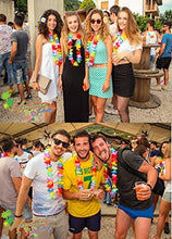 Carica l'immagine nel visualizzatore di Gallery, Yojoloin 24 Pezzi Hawaiian Leis Luau Fiori con 12 bracciali 6 Fasce e 6...
