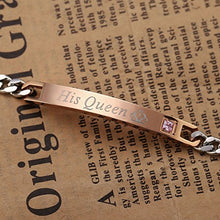 Carica l&#39;immagine nel visualizzatore di Gallery, Jovivi Bracciale Coppia in Acciaio Inox Her King + His Queen (può originale - Ilgrandebazar
