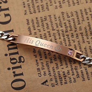 Jovivi Bracciale Coppia in Acciaio Inox Her King + His Queen (può originale - Ilgrandebazar