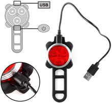 Carica l&#39;immagine nel visualizzatore di Gallery, AMANKA Luci per Bicicletta, Set Luce Bici LED Light con 5V/2A Caricabatterie, 400LM, Luci Bici LED di Avvertimento Set Fari Posteriori Combinazioni