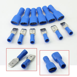Aussel Metal Assorted Electrical Wire Terminal Spade Connectors Male Blue - Ilgrandebazar