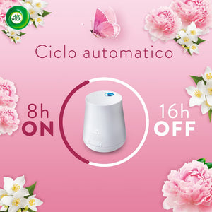 Airwick Armonia Istantanea, Confezione con 1 Diffusore di Oli Essenziali e 1 Ricarica alla Fragranza di Peonia e Gelsomino Riequilibranti