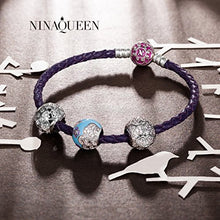 Carica l&#39;immagine nel visualizzatore di Gallery, NINAQUEEN® Argento Bead Charm Amore - Fortunato Quadrifoglio Ciondolo A - Ilgrandebazar