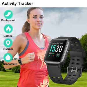 YAMAY Smartwatch Orologio Fitness Uomo Donna Impermeabile IP68 Smart Nero - Ilgrandebazar