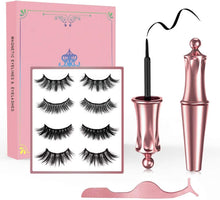 Carica l'immagine nel visualizzatore di Gallery, Ciglia Magnetiche, 2020 Escalation Ciglia Finte Magnetiche e Set Di Eyeliner Contengono 4 Paia Riutilizzabili Ciglia Finte Naturali 3D, Nessuna Colla