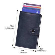 Carica l&#39;immagine nel visualizzatore di Gallery, BOJLY Porta carte di credito, porta con fermasoldi Anti-RFID e NFC, Blu - Ilgrandebazar