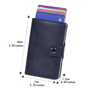 BOJLY Porta carte di credito, porta con fermasoldi Anti-RFID e NFC, Blu - Ilgrandebazar
