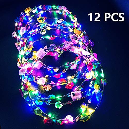 LED Ghirlanda, 12 PCS Fascia Fiori Ghirlanda Capelli Ghirlande 1 - Ilgrandebazar
