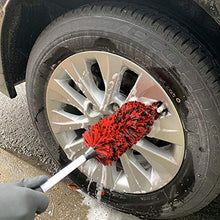 Carica l'immagine nel visualizzatore di Gallery, Clean world - Spazzola per ruote in lana sintetica 17.7inch Red, Rosso e nero.