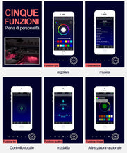 Carica l'immagine nel visualizzatore di Gallery, GOLDGE Striscia LED Auto con Controllo APP, Striscia Luci Interne con 48 LED RGB per Auto, 8 Colori 4 Modalità Musica Kit di Illuminazione, DC 12V [Classe di Efficienza Energetica A++]