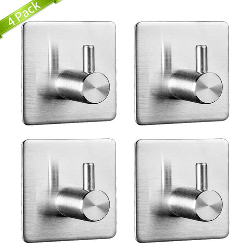 4 packs Gancio autoadesivo adesivo impermeabile in acciaio 4 packs, 4 Packs - Ilgrandebazar
