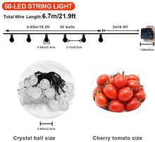 Carica l'immagine nel visualizzatore di Gallery, Catena Luminosa Esterno, TOGAVE LED Luce Stringa Solari Lucine 50 LED Lampadines IP65 Impermeabile Luci Da Esterno per Giardino, Matrimonio, Festa Bianco Caldo [Classe di efficienza energetica A+++]