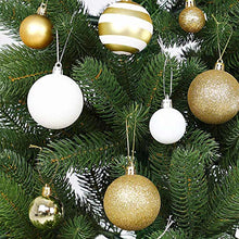 Carica l'immagine nel visualizzatore di Gallery, Bakaji Confezione 100 Palline Di Natale Diametro 3/4/6 cm Addobbi e Decorazioni Per Albero Di Natale (Bianco Oro)