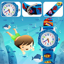 Carica l'immagine nel visualizzatore di Gallery, Orologio analogico da polso per bambine, bambini sport impermeabile Blue Fish - Ilgrandebazar