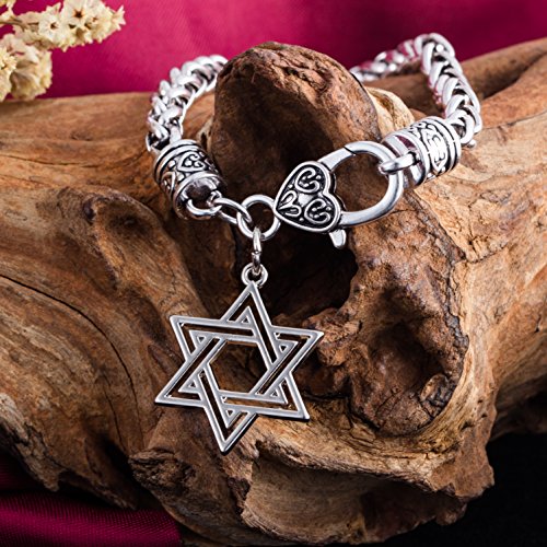 Collana Stella Di David In Acciaio Inox Con Benedizione Ebraica - Gioiello Religioso Israeliano