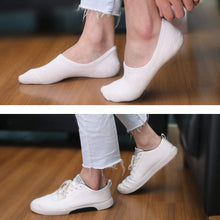Carica l'immagine nel visualizzatore di Gallery, YOUCHAN Calzini Donna Uomo Fantasmini Calze 10 Paia Invisibili Sportive Antiscivolo Cotone con Taglio Basso-Nero-Bianco-39-42