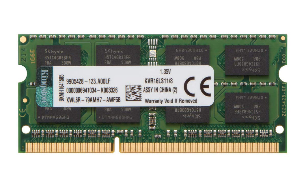 Kingston KVR16LS11/8 Memoria RAM da 8 GB, 1600 MHz, DDR3L, 8 go, Verde - Ilgrandebazar