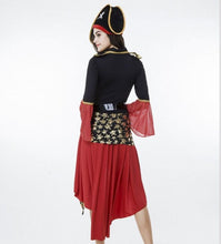Carica l&#39;immagine nel visualizzatore di Gallery, Costume carnevale travestimento da pirata con Taglia unica, Nero-rosso - Ilgrandebazar
