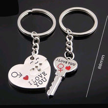 Carica l&#39;immagine nel visualizzatore di Gallery, Ducomi® I love you - Coppia di Portachiavi Complementari Amore - 1 Argento - Ilgrandebazar