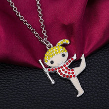 Carica l&#39;immagine nel visualizzatore di Gallery, Collana con ciondolo a forma di ballerina ginnastica ritmica, yellow+red - Ilgrandebazar