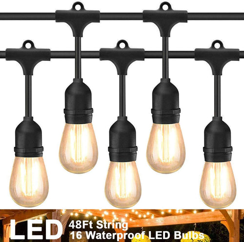 Catene Luminose, Illuminazione LED Luce Della Stringa 48Ft-16Prese, Giallo - Ilgrandebazar