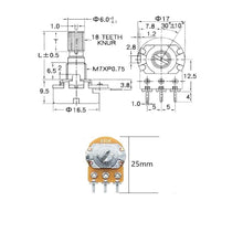 Carica l&#39;immagine nel visualizzatore di Gallery, RUNCCI-YUN 20pcs Potenziometro Rotativo, Arduino Potenziometri,...