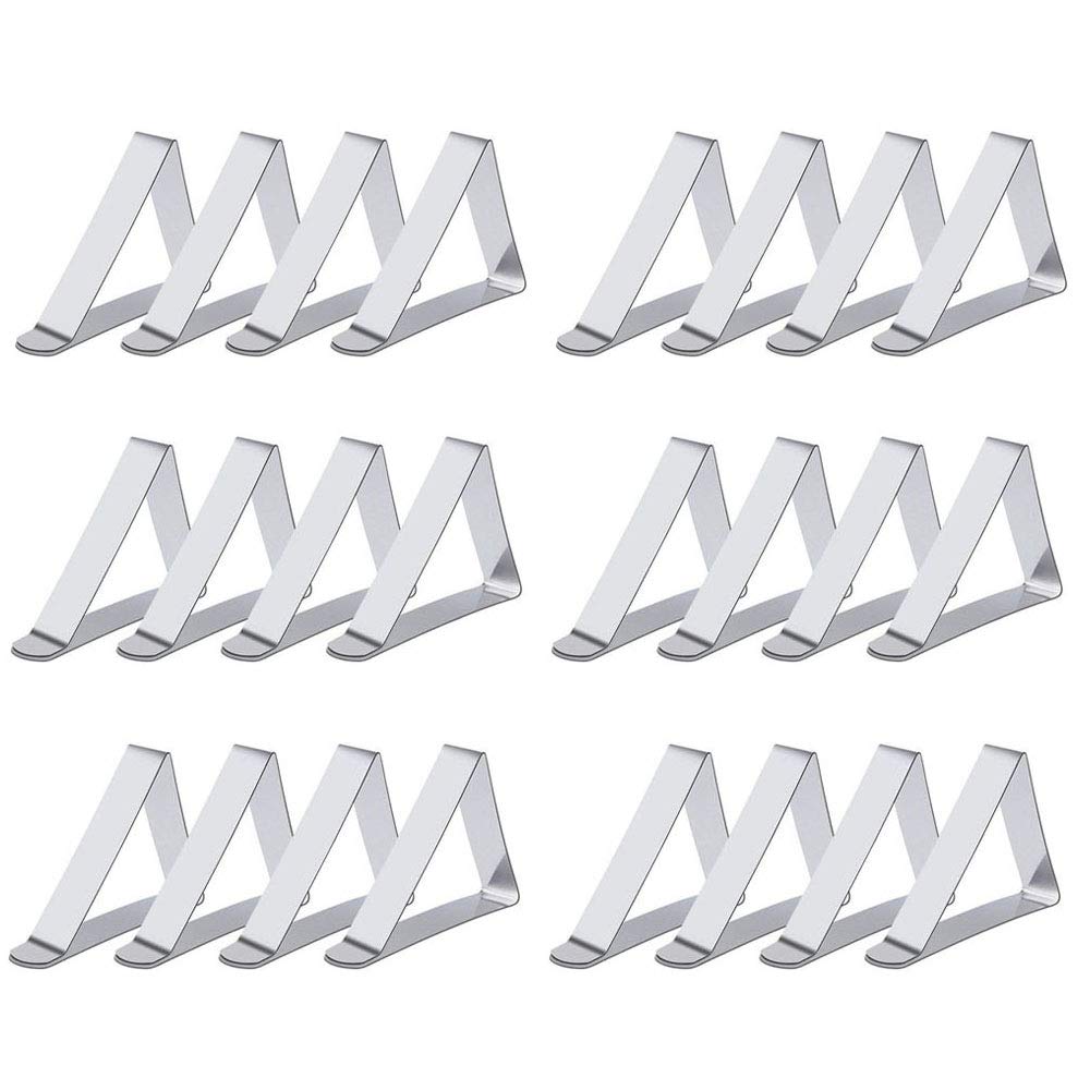 24 Pezzi Tovaglia Clip in Acciaio Morsetti Set fermatovaglia in... - Ilgrandebazar