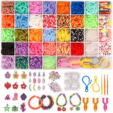Carica l&#39;immagine nel visualizzatore di Gallery, Elastici per Braccialetti, 2500+ Bracciale Elastici Colorati Loom Bands Kit 40 griglia, fai da te Bambina Elastici di Gomma Bracciale Lavorare a Maglia Fare Braccialetti Perline Giocattolo Regalo