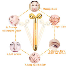Carica l&#39;immagine nel visualizzatore di Gallery, 2-IN-1 Beauty Bar Rullo massaggiatore viso 24k Golden Pulse, massaggiatore... - Ilgrandebazar